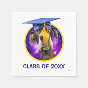 Funny Graduation Dog Wearing Hat Paper Napkins