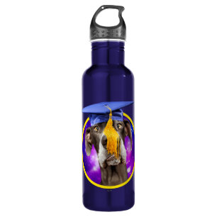 Funny Graduation Dog Wearing Hat Stainless Steel Water Bottle