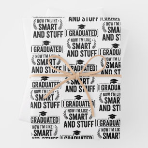 Funny Graduation Graduate Smart and Stuff Ceremony Wrapping Paper Sheets