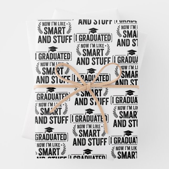 Funny Graduation Graduate Smart and Stuff Ceremony Wrapping Paper Sheets (In situ)
