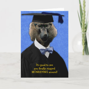 Funny Graduation Monkey Baboon Congratulations Card