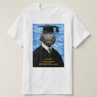 Funny Graduation Monkey Macaque Yearbook Custom T-Shirt