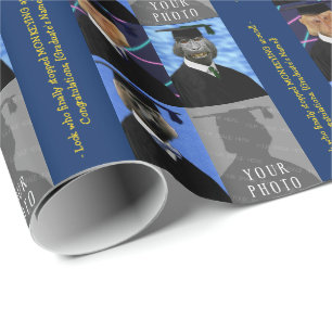 Funny Graduation Monkeys Custom Congratulations Wrapping Paper