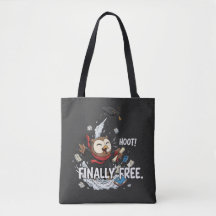 Funny Graduation Owl Finally Free Retro Cartoon 