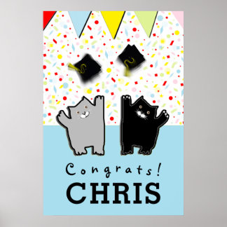 Funny Graduation Party Congrats Poster