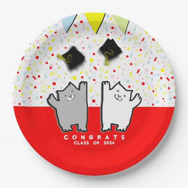 Funny Graduation Party Paper Plates (Front)