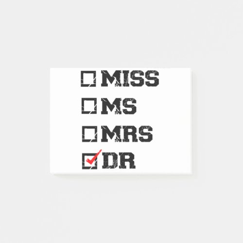 Funny Graduation Phd Doctor Miss Ms Mrs Dr Gift Post_it Notes