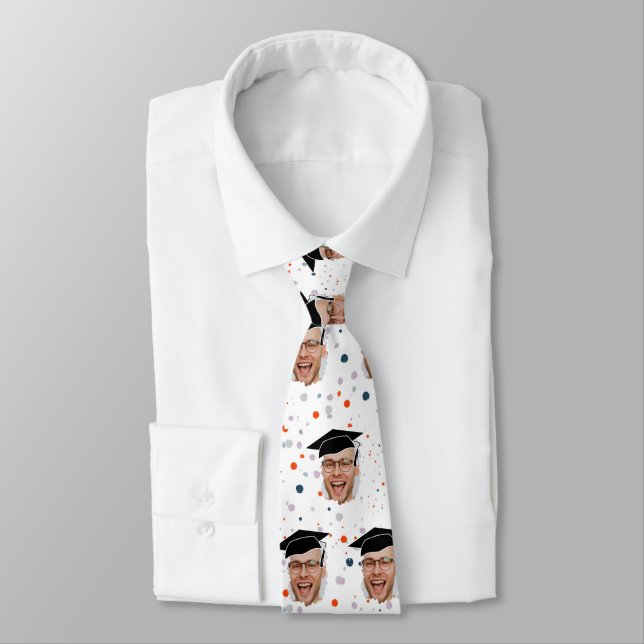 Funny Graduation Photo Neck Tie (Tied)