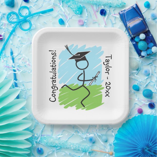 Funny Graduation Runner © - Cross Country, Track Paper Plates (Party)