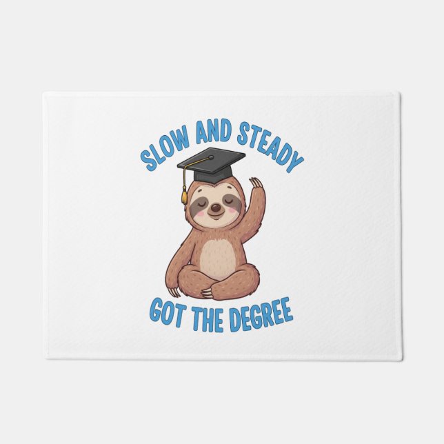 Funny Graduation Sloth Doormat (Front)
