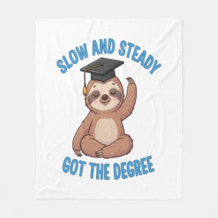 Funny Graduation Sloth Fleece Blanket