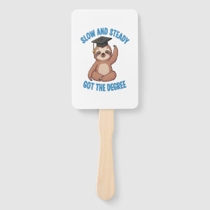 Funny Graduation Sloth Hand Fan