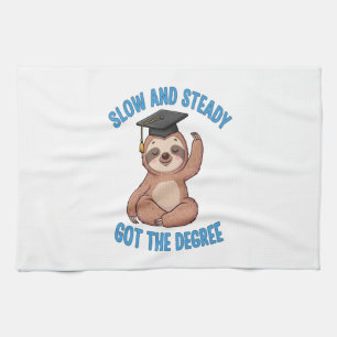Funny Graduation Sloth Kitchen Towel