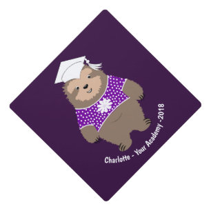 Funny Graduation Sloth Personalized Cap Topper