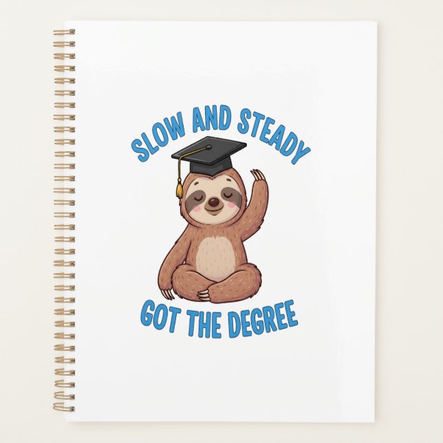 Funny Graduation Sloth Planner (Front)