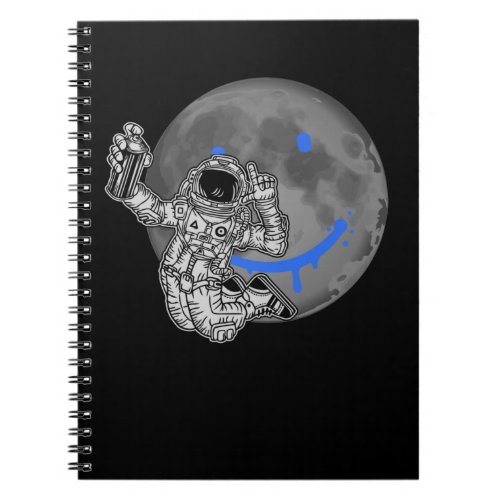 Funny Graffiti Sprayer Astronaut Moon Notebook