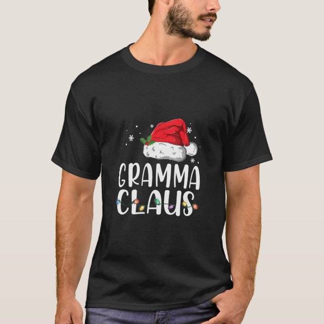 Funny Gramma Claus Christmas T-Shirt Pajamas Santa (Front)