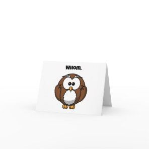 Funny Grammar Owl Cartoon for Writers & Word Nerds Card