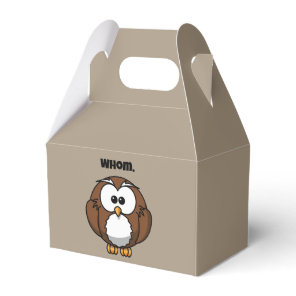 Funny Grammar Owl Cartoon for Writers & Word Nerds Favor Boxes