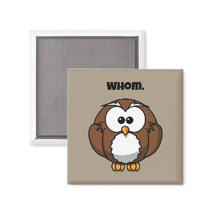Funny Grammar Owl Cartoon for Writers & Word Nerds Magnet