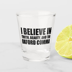 Funny Grammar | Oxford Comma Shot Glass