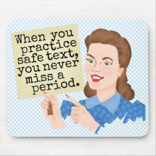 Funny Grammar Retro Humor Practice Safe Text Mouse Pad