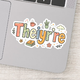 Funny Grammar: Theiyr're Their There They're Sticker