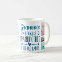 Funny Grammie Grandchildren Names & Photo Collage Coffee Mug