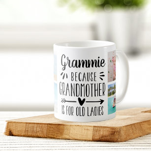 Funny Grammie Grandchildren Names & Photo Collage Coffee Mug