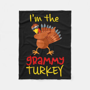Funny Grammy Turkey Matching Family Group Thanksgi Fleece Blanket