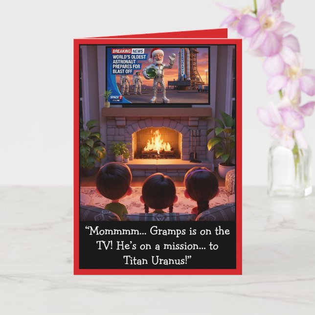 Funny Gramps Christmas Card (Orchid)