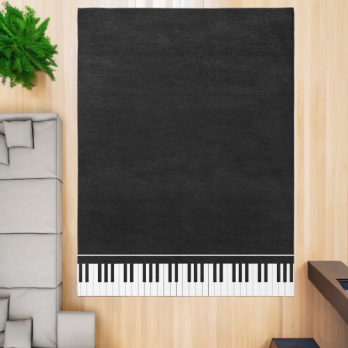 Funny Grand Piano Rug _ Black Keyboard Music Rug