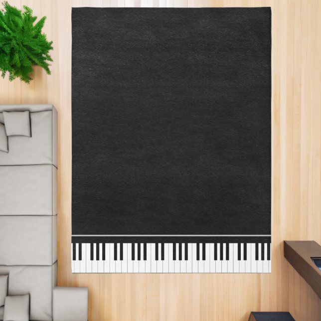 Funny Grand Piano Rug - Black Keyboard Music Rug (Insitu (Indoor 2))