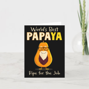 Funny Grandfather World's Papa Papaya Pun  Card