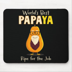 Funny Grandfather World's Papa Papaya Pun Mouse Pad