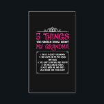 Funny Grandkids Grandchildren Best Grandma Business Card<br><div class="desc">Funny Grandkids Grandchildren Best Grandma. 5 things you should know about my Grandma. Funny Grandmother Gift from granddaughter and grandson.</div>
