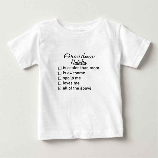Funny Grandma Baby,Custom Grandma,Personalized  Baby T-Shirt (Front)