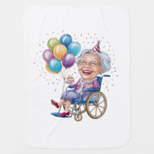 Funny Grandma Birthday Gift for Elderly Aunt Baby Blanket