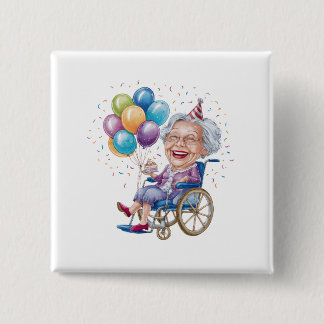 Funny Grandma Birthday Gift for Elderly Aunt Button
