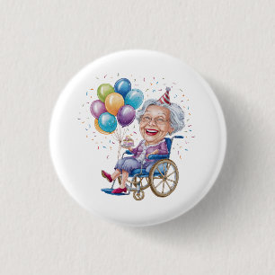 Funny Grandma Birthday Gift for Elderly Aunt Button