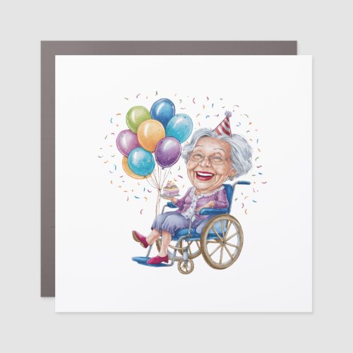Funny Grandma Birthday Gift for Elderly Aunt Car Magnet