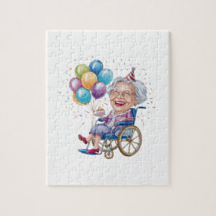 Funny Grandma Birthday Gift for Elderly Aunt Jigsaw Puzzle