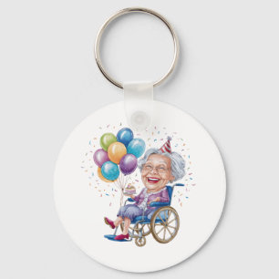 Funny Grandma Birthday Gift for Elderly Aunt Keychain
