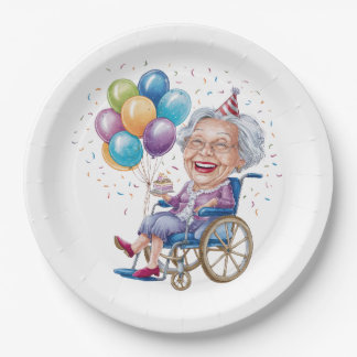 Funny Grandma Birthday Gift for Elderly Aunt Paper Plates
