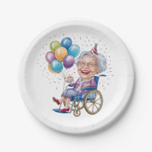 Funny Grandma Birthday Gift for Elderly Aunt Paper Plates