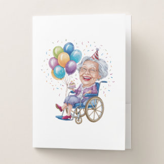 Funny Grandma Birthday Gift for Elderly Aunt Pocket Folder