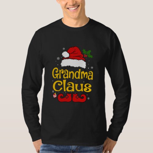 Funny Grandma Claus Christmas Pajamas Santa T_Shirt
