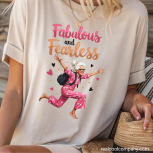 Funny Grandma Fabulous and Fearless Tri-Blend Shirt