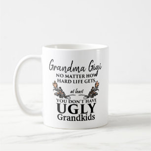 Funny Grandma Gift - No Ugly Grandchildren CUSTOM Coffee Mug