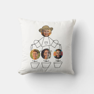 Funny Grandma Grandkids Photos Throw Pillow